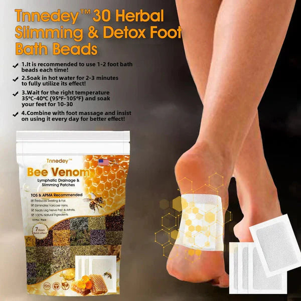 Bee Venom Slimming Foot & Detox & Glow Comfort Patches – Pack of 10🌿👣