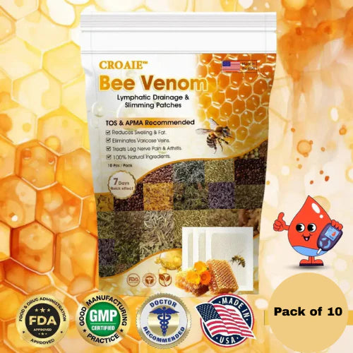 Bee Venom  Slimming Foot & Detox & Glow Comfort Patches – Pack of 10🌿👣